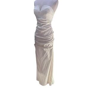 Nicole Miller sweetheart jacquard Strapless Wedding Gown Size 6